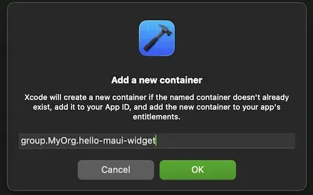 Add a new container