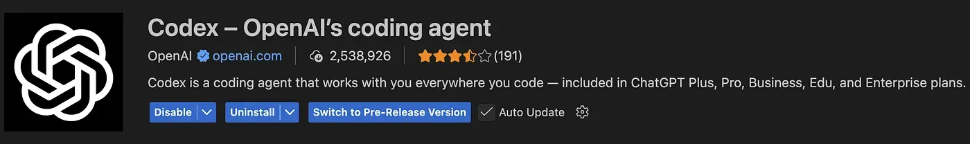 Image of Codex VSCode extension