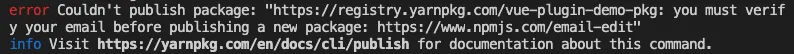 Error of could not publish package