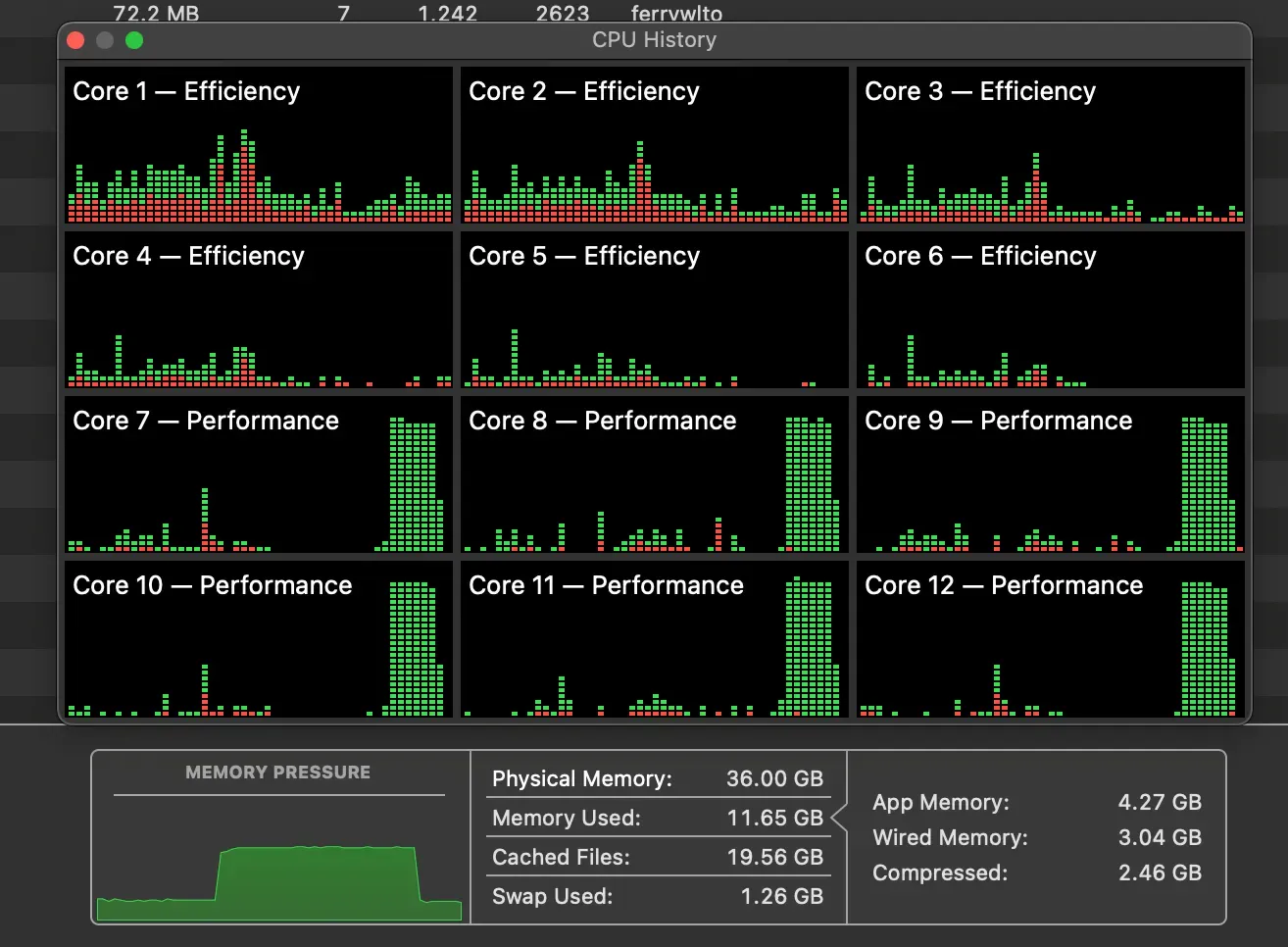 Memory usage while not generating tokens