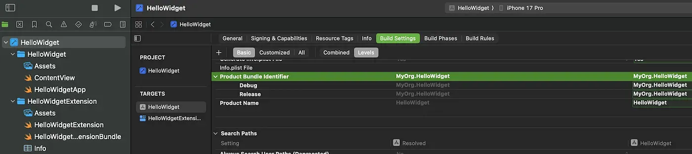 Build settings