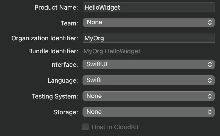 Create widget project