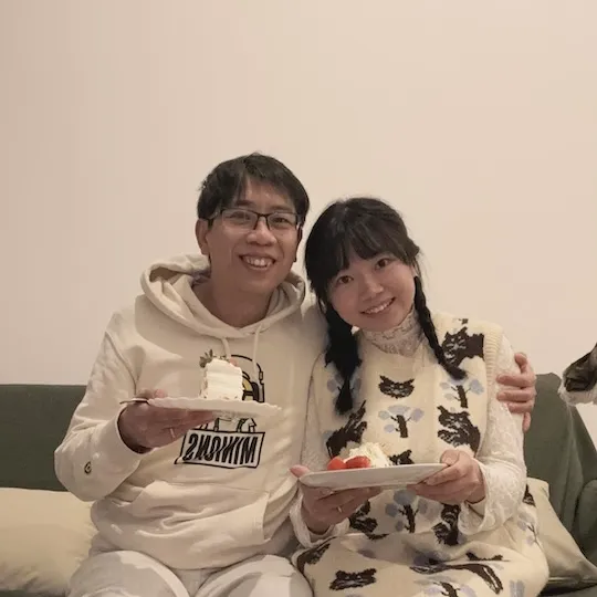 Image of my wife Elaine with me, celebrating my birthday