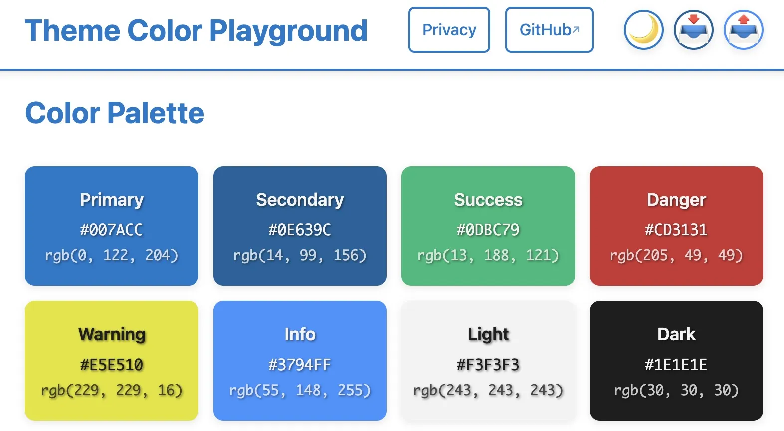 A playground for testing theme colors.